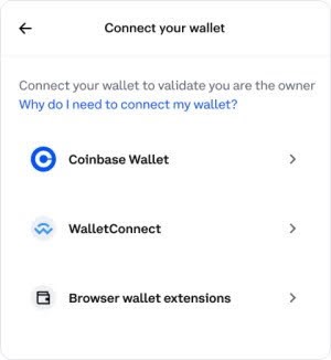 Pantalla "Connect your wallet" para demostrar que la wallet es tuya